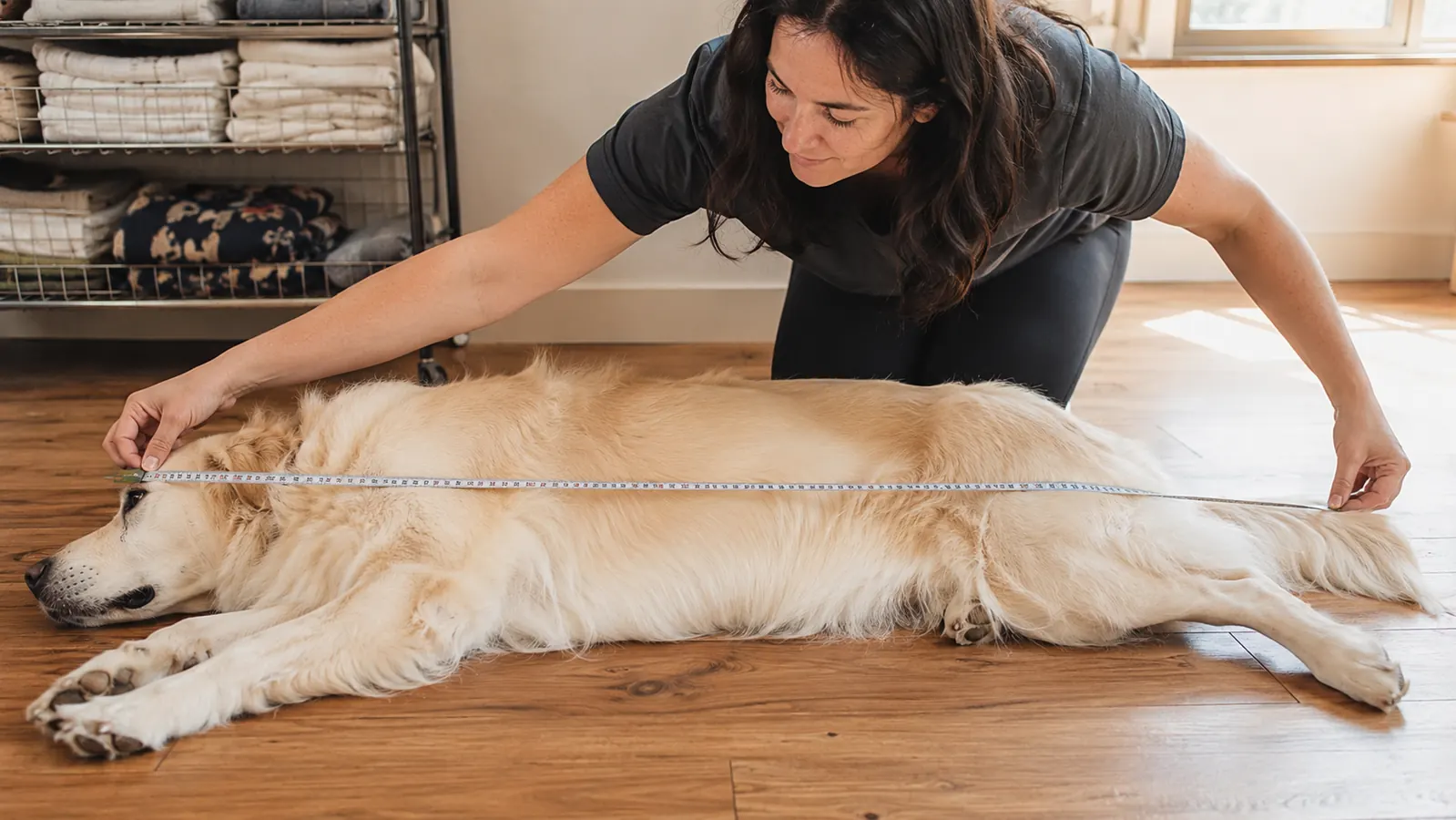 Senior large-breed dog using raised bolster edge of orthopedic dog bed as a head rest
